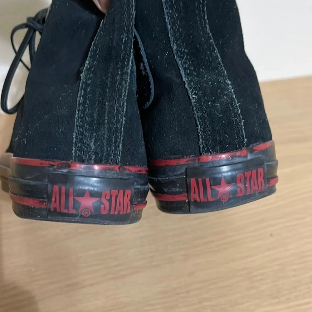VINTAGE RARE Converse All Star 1Q101 Suede Leather Hi Sneakers sz 7 women - Picture 2 of 16